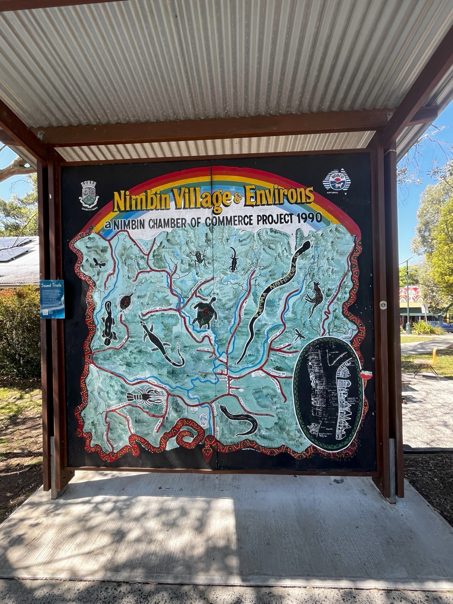Nimbin Village and Environs sign, New South Wales, Australia