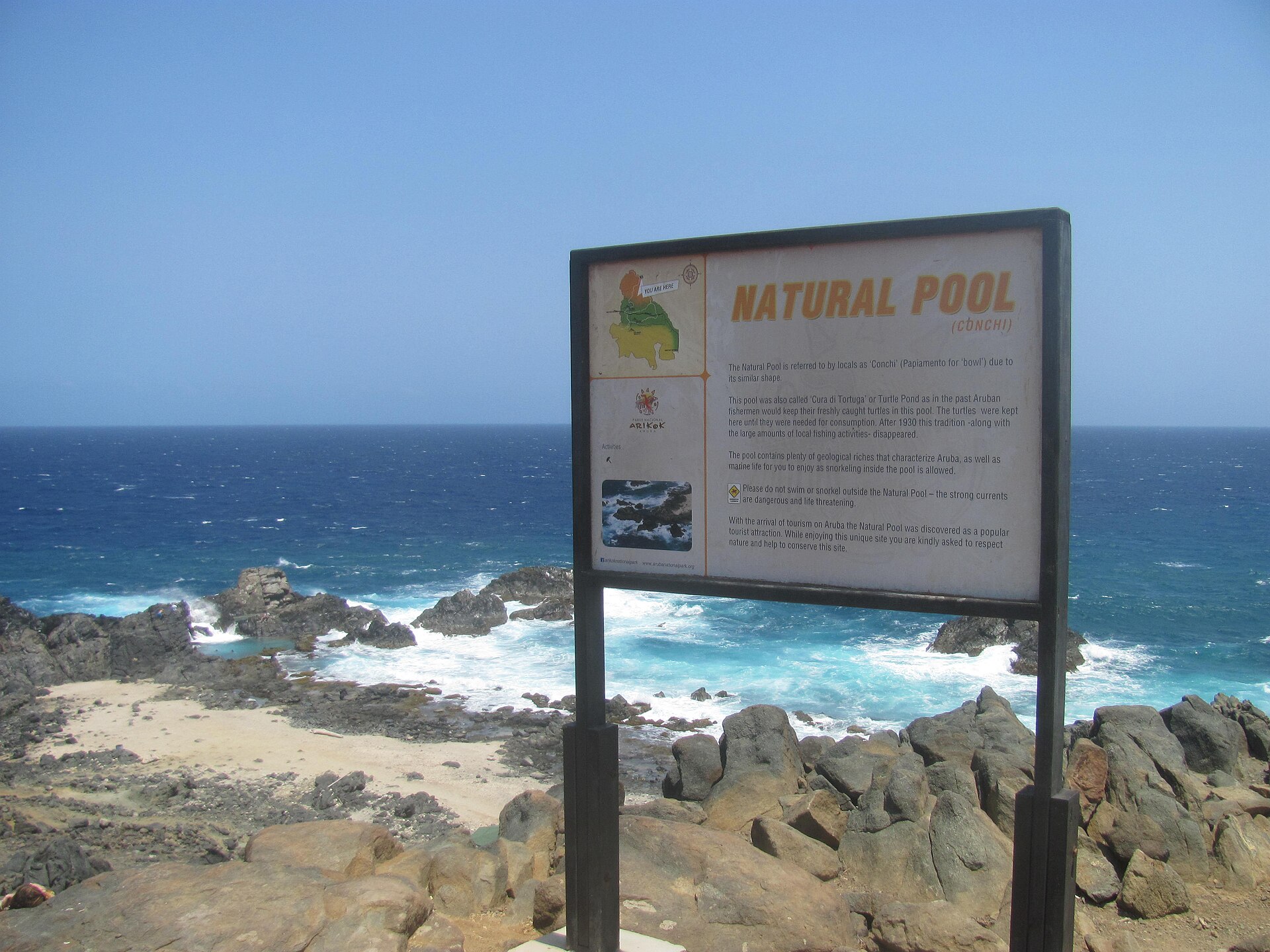 Conchi natural pool, Arikok National Park, Aruba