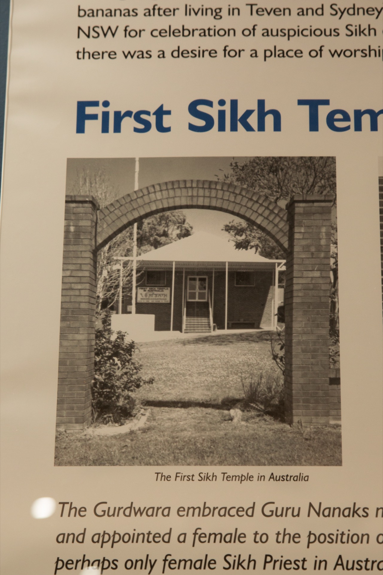 The first Sikh Gurdwara in Australia, Woolgoolga, New South Wales