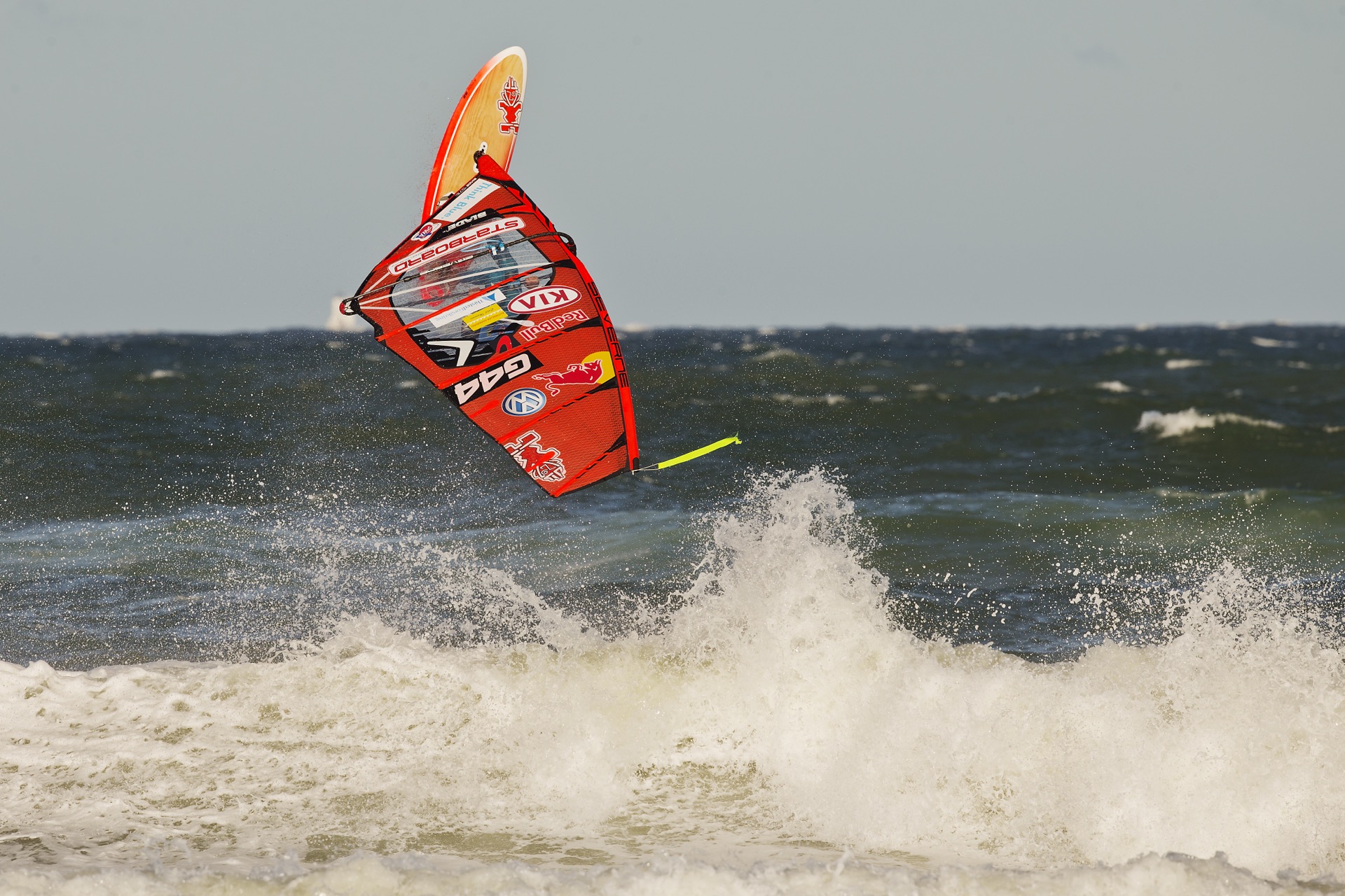 PWA World Cup windsurfing action at Klitmøller, Denmark