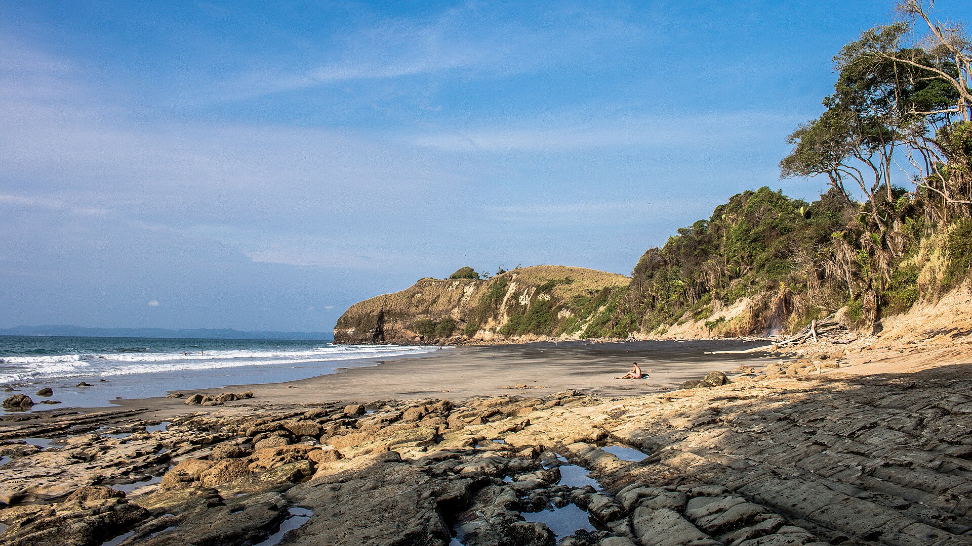 Playa Negra black-sand beach, Mompiche, Ecuador