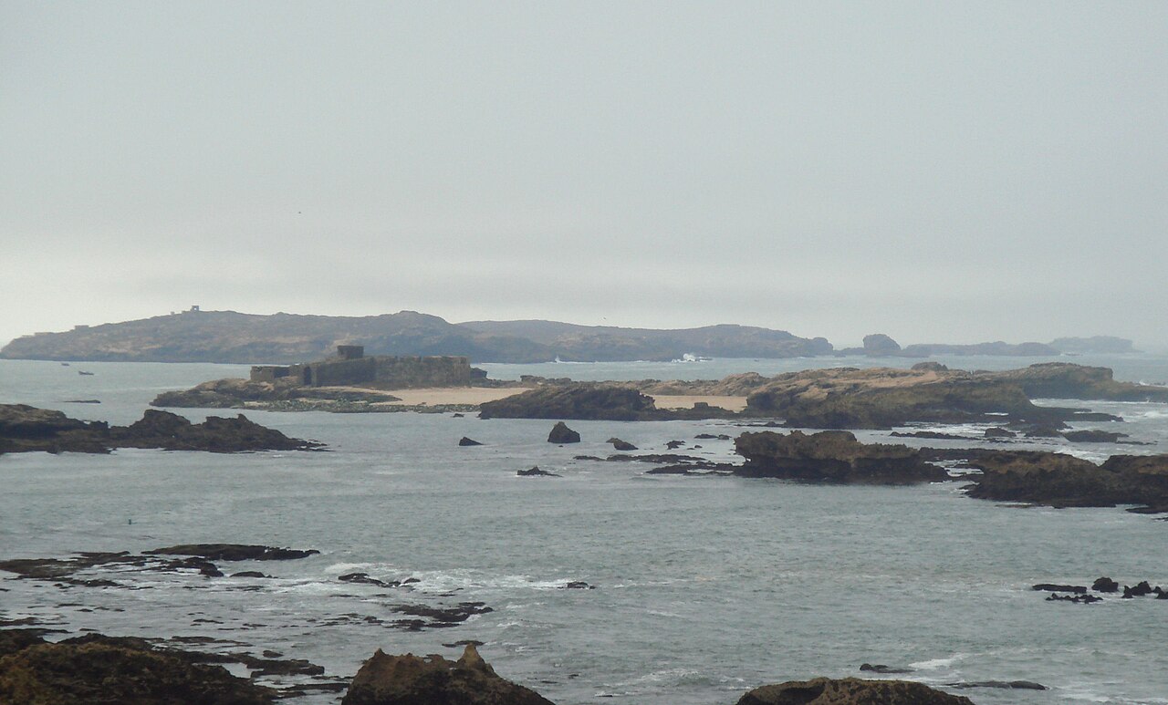 Iles Purpuraires with Mogador Island, seen from the Essaouira citadel