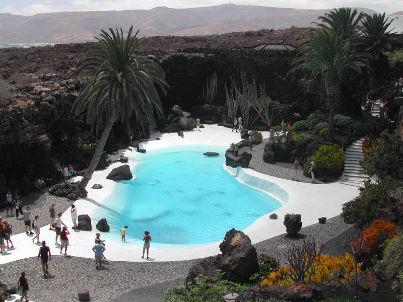 Pool inside the Jameos del Agua lava-tube complex