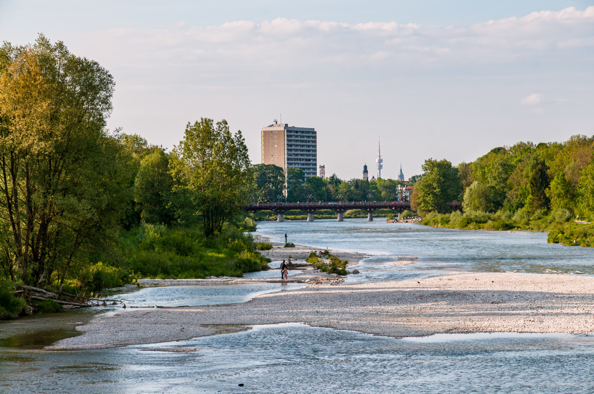 The Isar River near Thalkirchen, Munich, Germany
