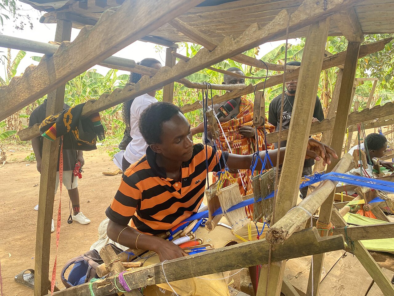 Kente cloth weaving in Bonwire, Ghana