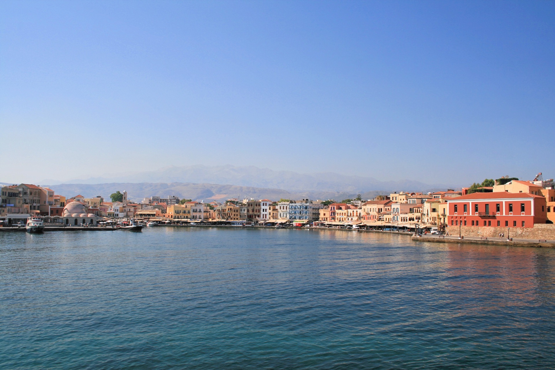 Venetian harbor and lighthouse, Chania, Crete, Greece