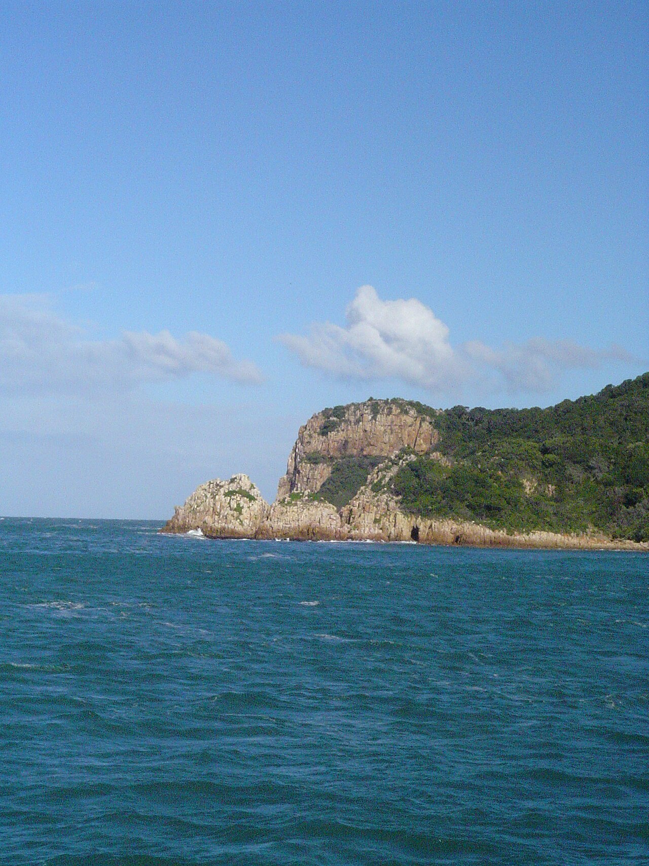 Knysna Heads cliffs from the lagoon