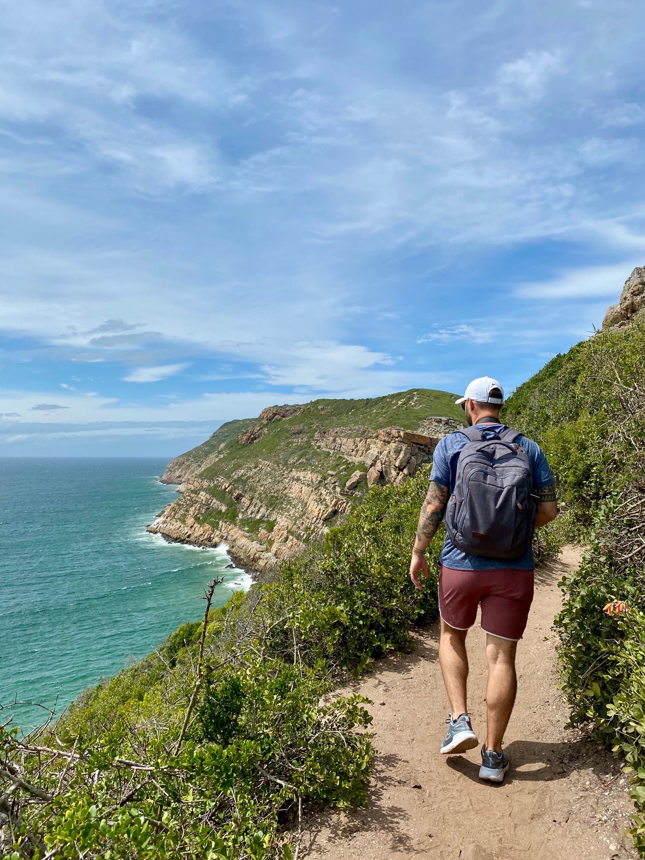 Hiker on the Robberg Nature Reserve trail