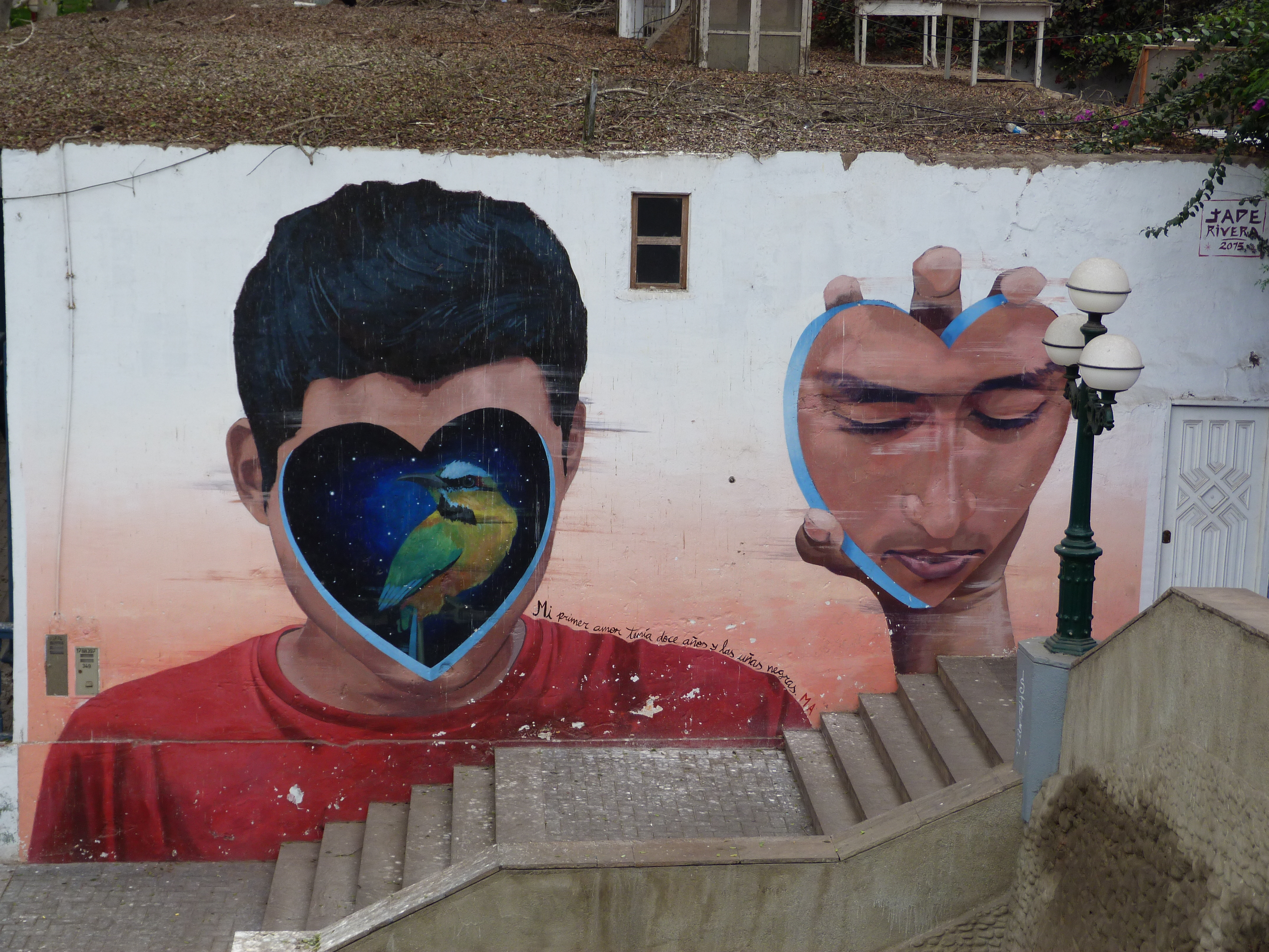 Street art at the entrance to Bajada de los Baños, Barranco, Lima