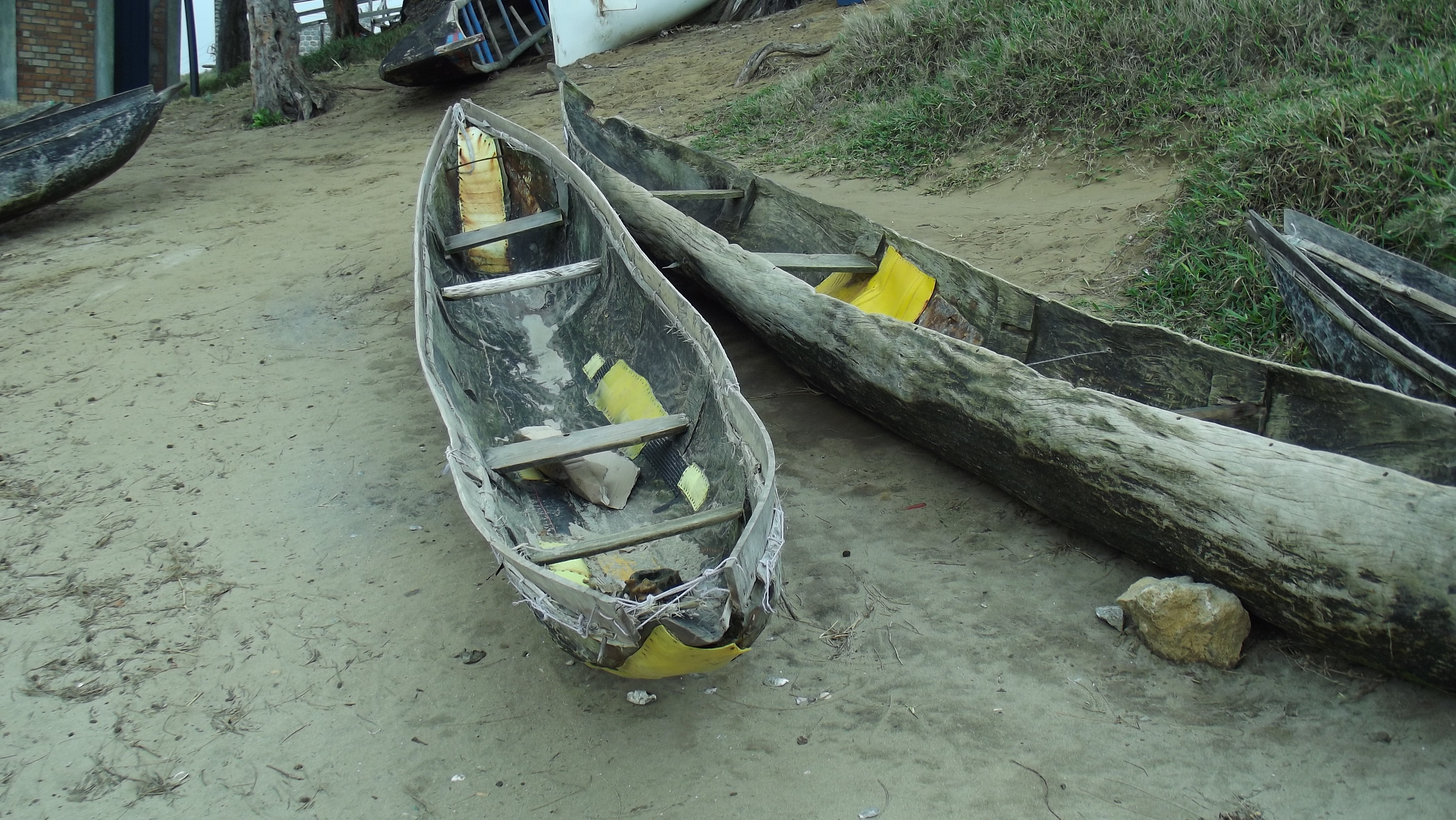 Traditional hand-carved fishing canoes at Fort Dauphin, Madagascar