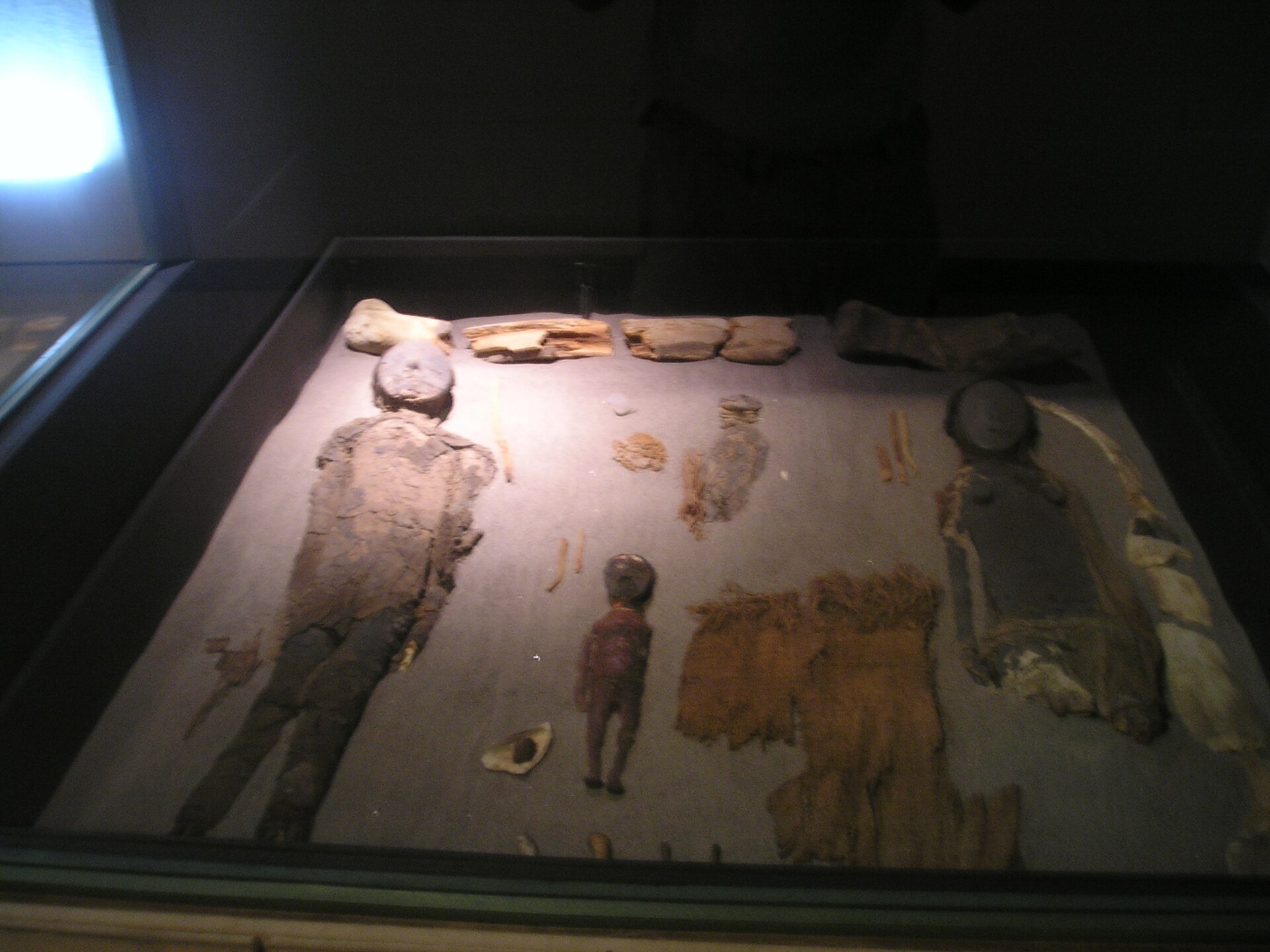 Chinchorro mummies display, San Miguel de Azapa Archaeological Museum, Arica, Chile