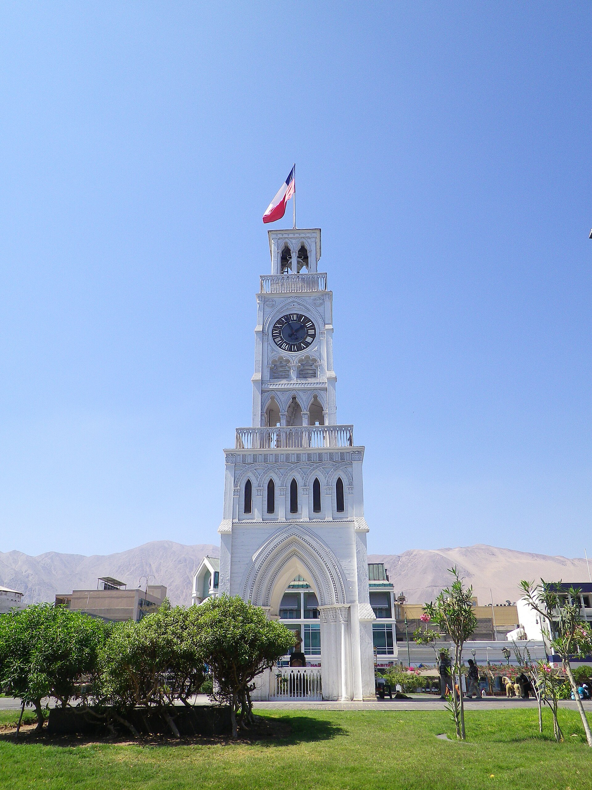 Torre Reloj clock tower, Plaza Prat, Iquique, Chile