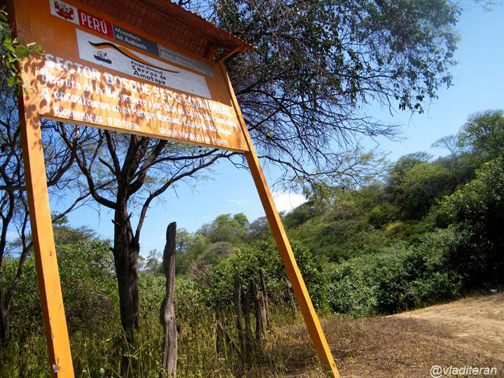 Entrance to Cerros de Amotape National Park, Peru's equatorial dry forest