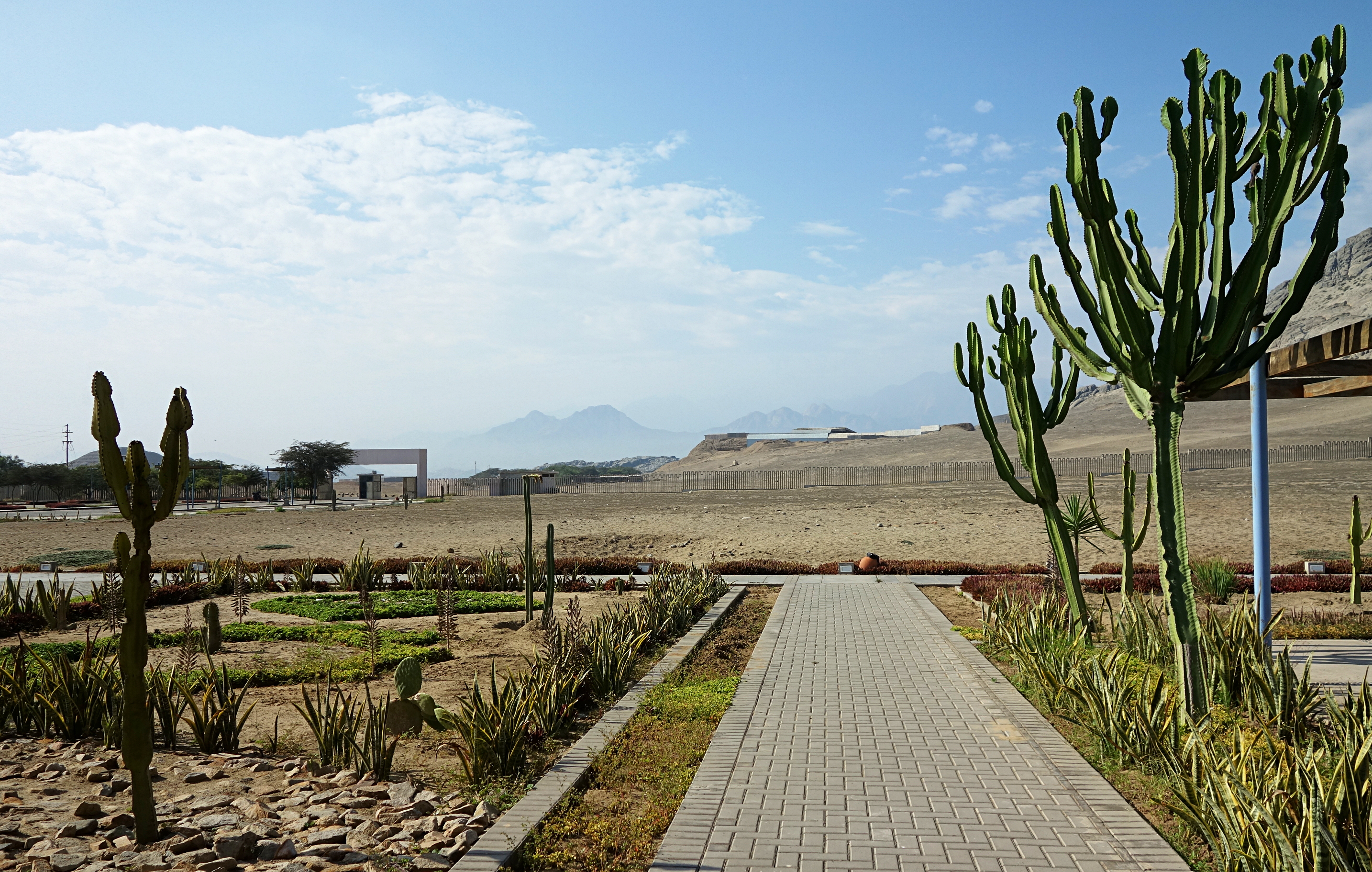 View of Huaca de la Luna, a Moche-culture temple near Trujillo, Peru