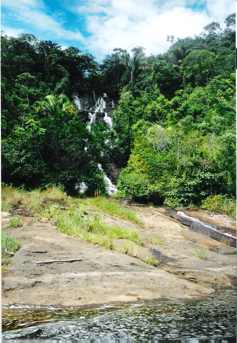 Waterfall at Lagoa Encantada nature reserve near Ilhéus, Bahia, Brazil