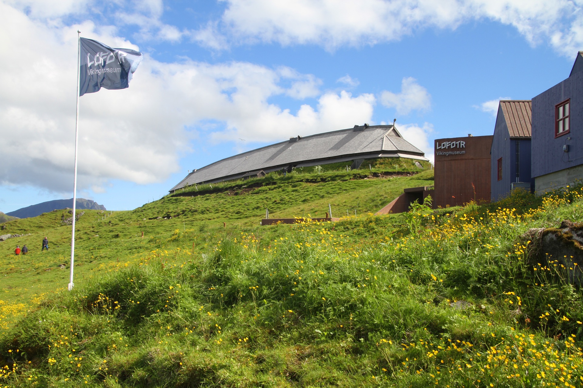 Reconstructed Viking longhouse at Lofotr Viking Museum, Borg, Norway