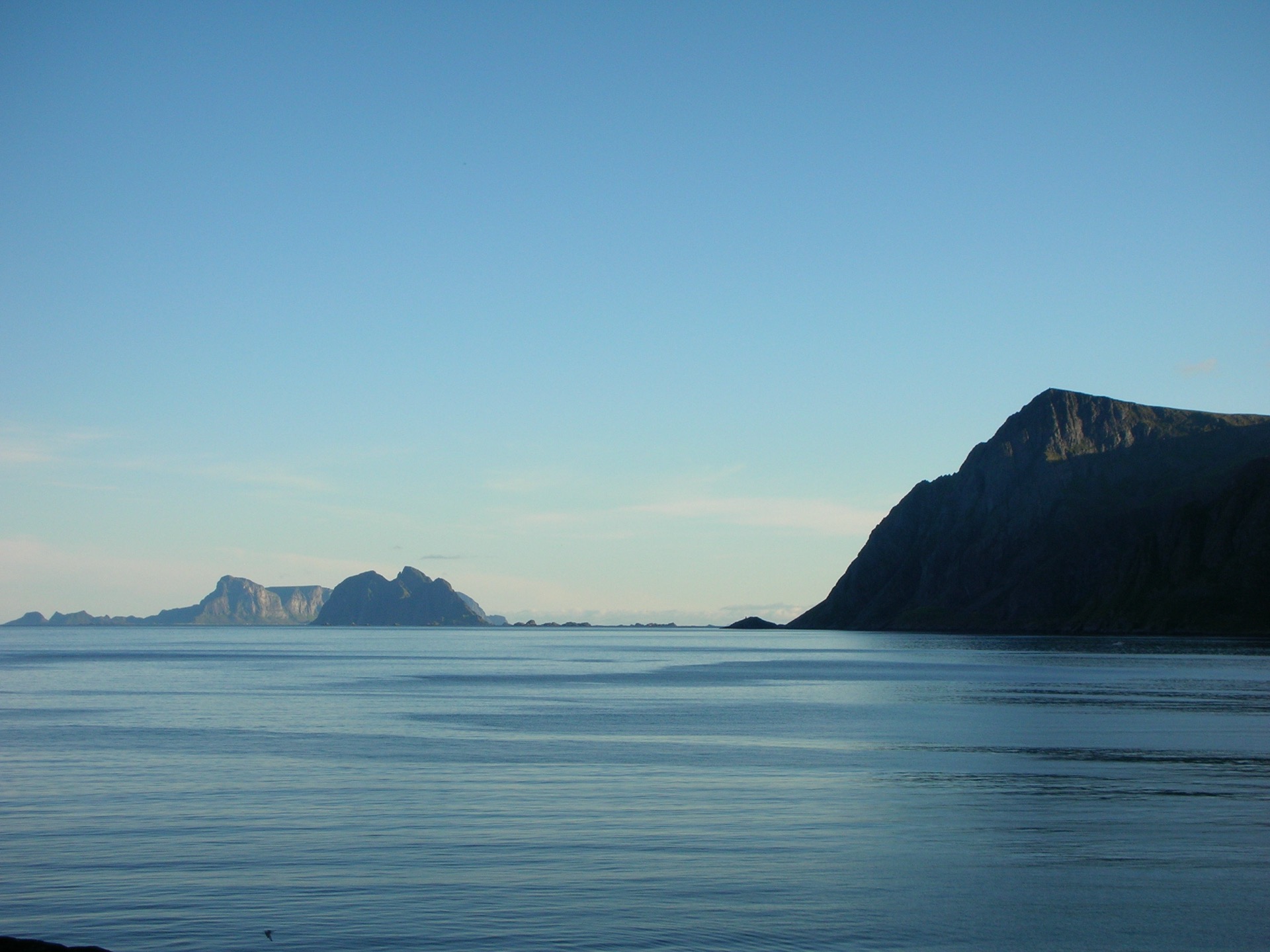 Coastal strait at Moskstraumen, Lofoten, Norway