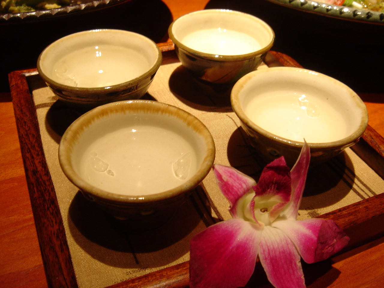 Four types of awamori, Okinawa's indigenous distilled spirit, Japan