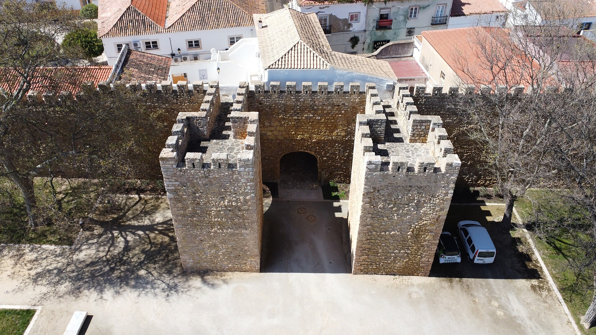 City walls of Lagos, aerial view