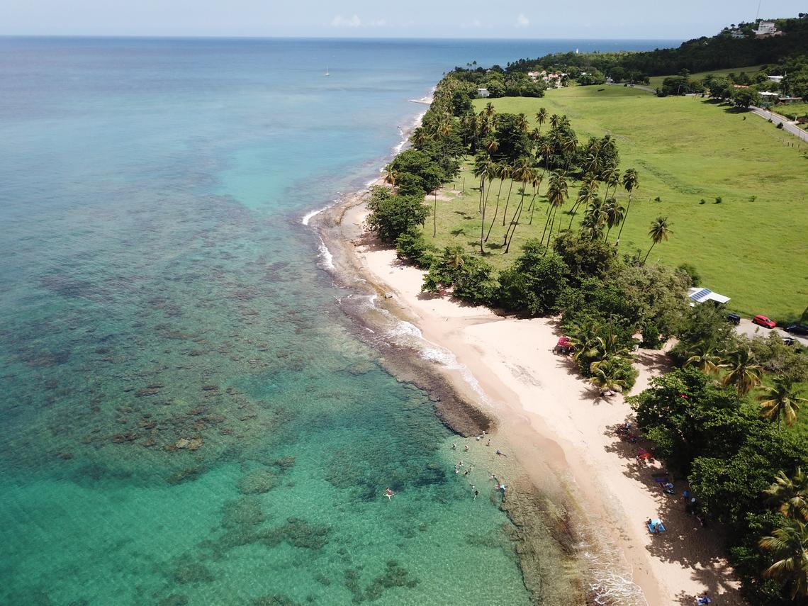 Aerial view of Tres Palmas Marine Reserve, Rincón, Puerto Rico