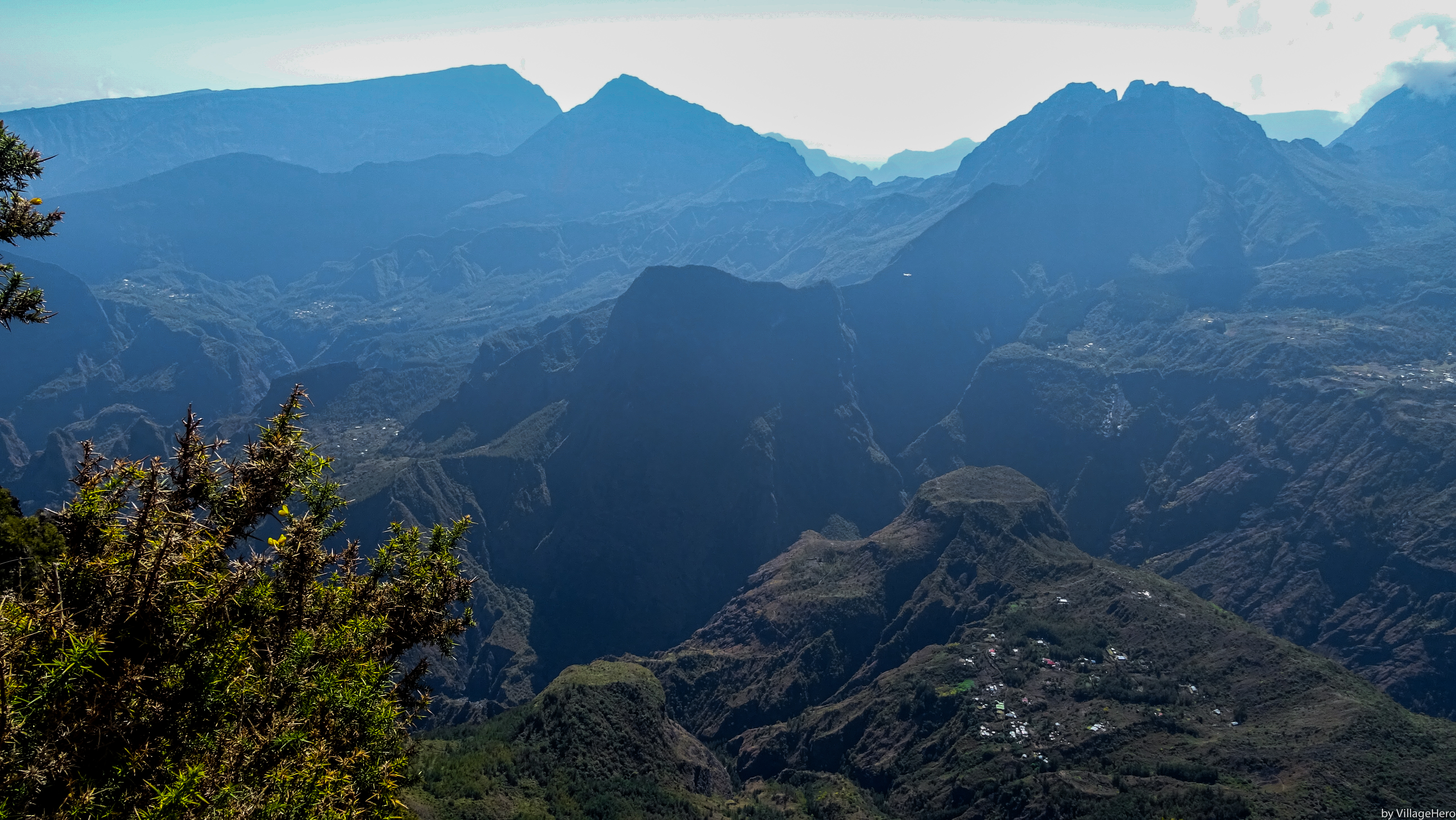 View from the Maïdo overlook down into the roadless Cirque de Mafate, Réunion