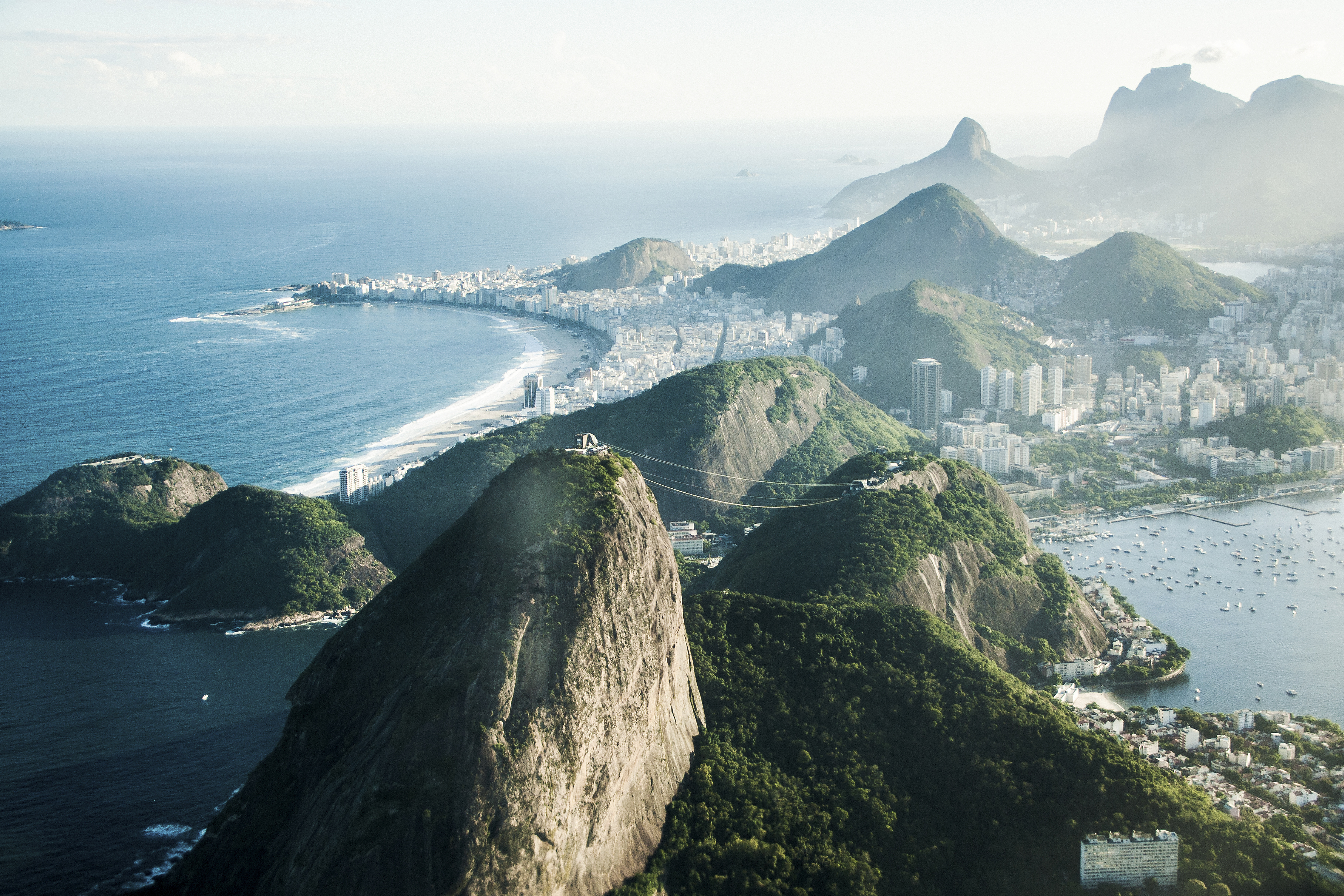 Aerial view of Tijuca National Park's Atlantic Forest canopy, Rio de Janeiro