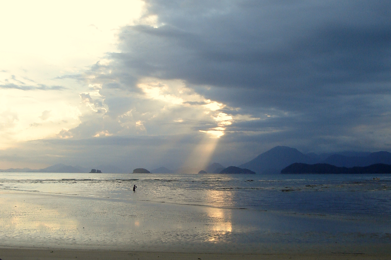 Sunset at Praia da Fazenda, headquarters of the Picinguaba nucleus of Serra do Mar State Park, Ubatuba