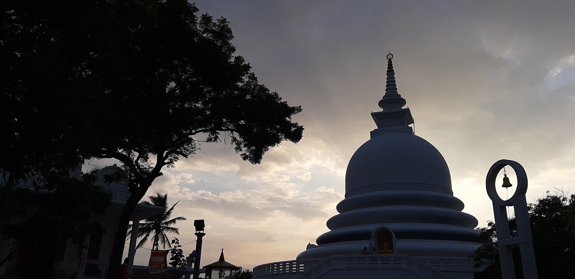 The Japanese Peace Pagoda on the Rumassala headland above Unawatuna, southern Sri Lanka