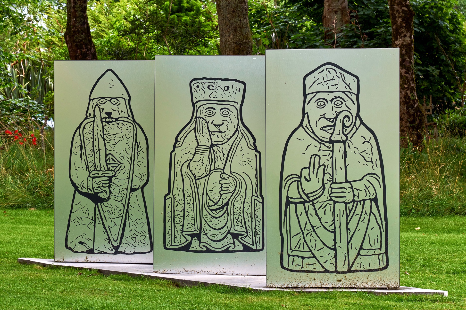 Giant Lewis Chessmen sculptures, Lews Castle grounds, Stornoway