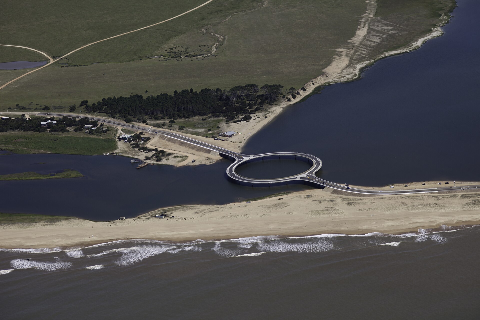 Puente Laguna Garzón, the circular bridge near José Ignacio, Uruguay
