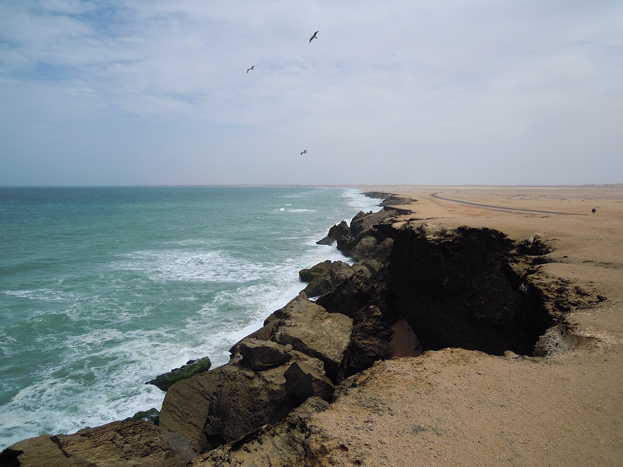 Cliffs facing the Dakhla lighthouse, Western Sahara
