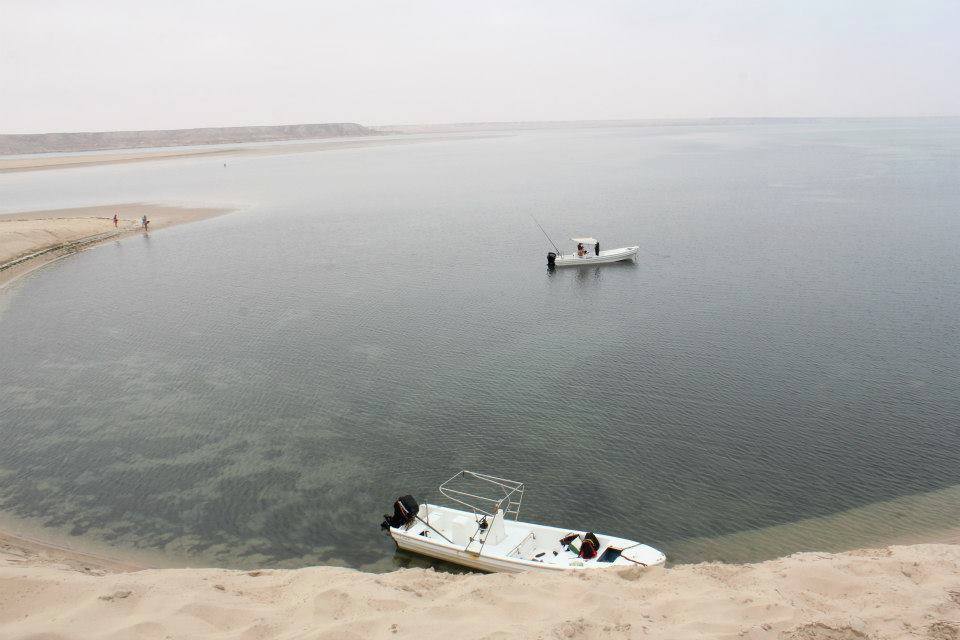 The White Dune rising from Dakhla's lagoon, Western Sahara