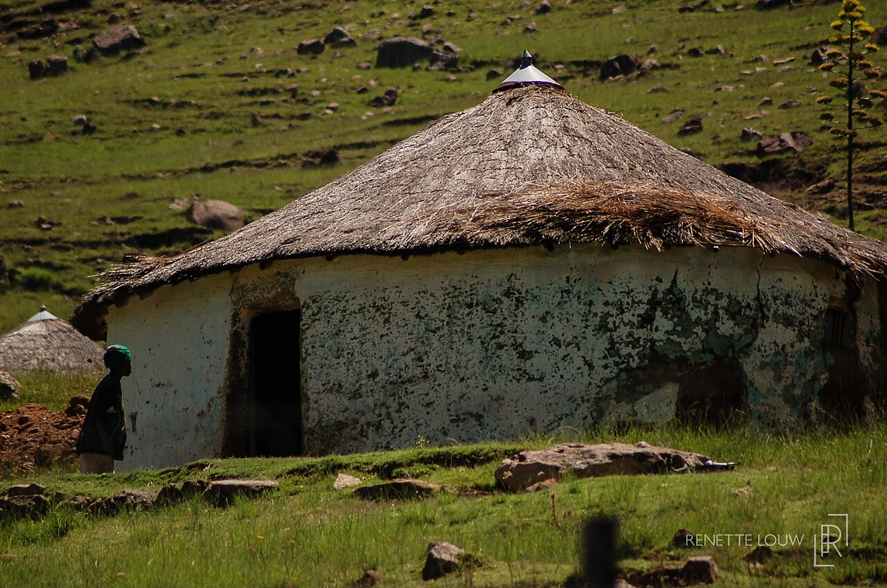Traditional Xhosa rondavel homestead in the Transkei