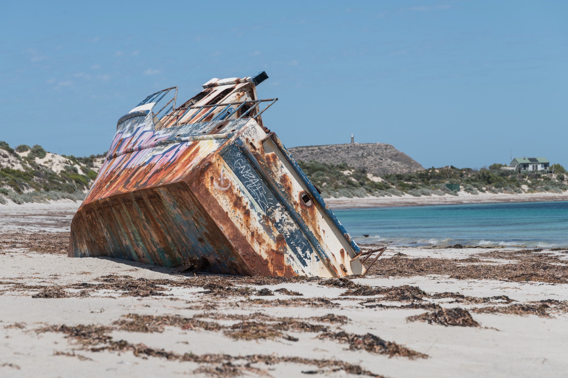 Shipwreck at Pondalowie Bay, Dhilba Guuranda-Innes National Park, South Australia, Australia
