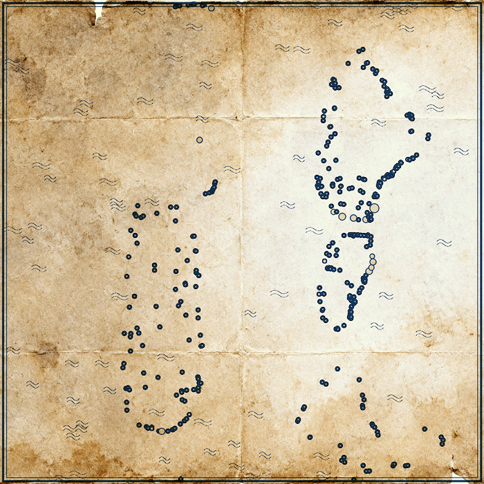Outline of the central Maldives: Malé airport to the east of Ari Atoll