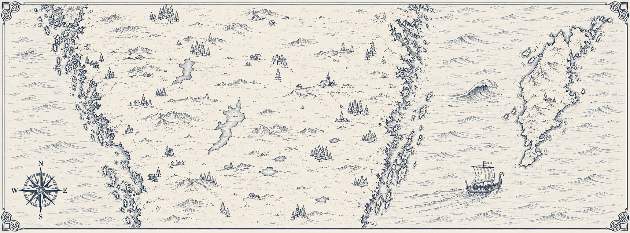 Illustrated slate-ink map of southern Sweden and Gotland, in the style of an antique hand-drawn chart.