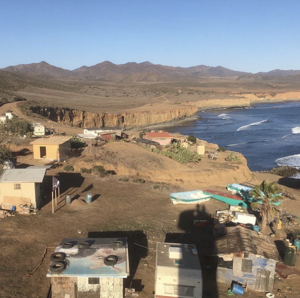 A small fishing village along the Baja coastline visited on an Eat Sleep Surf expedition