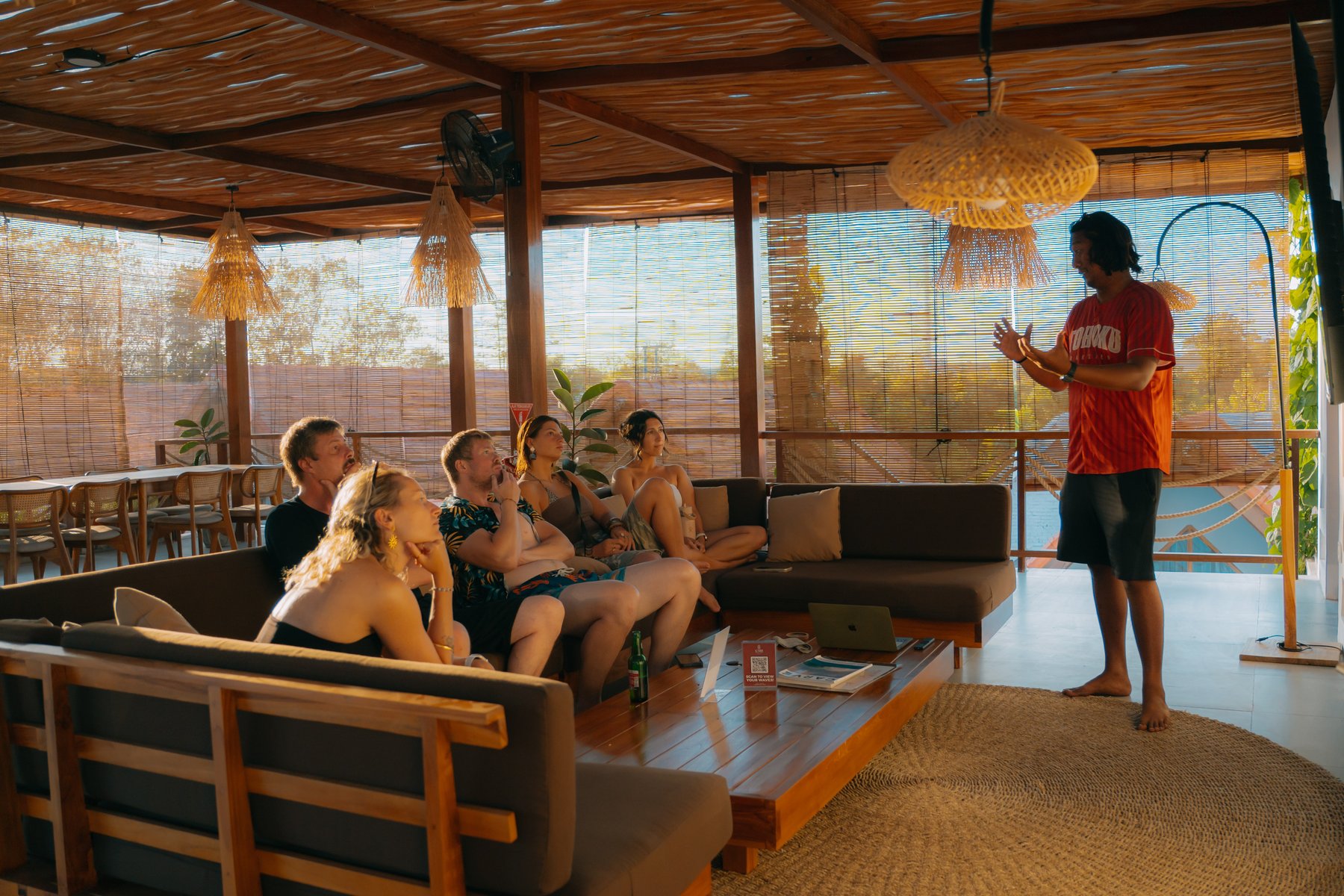 Wave forecast briefing at CARI Surf Camp
