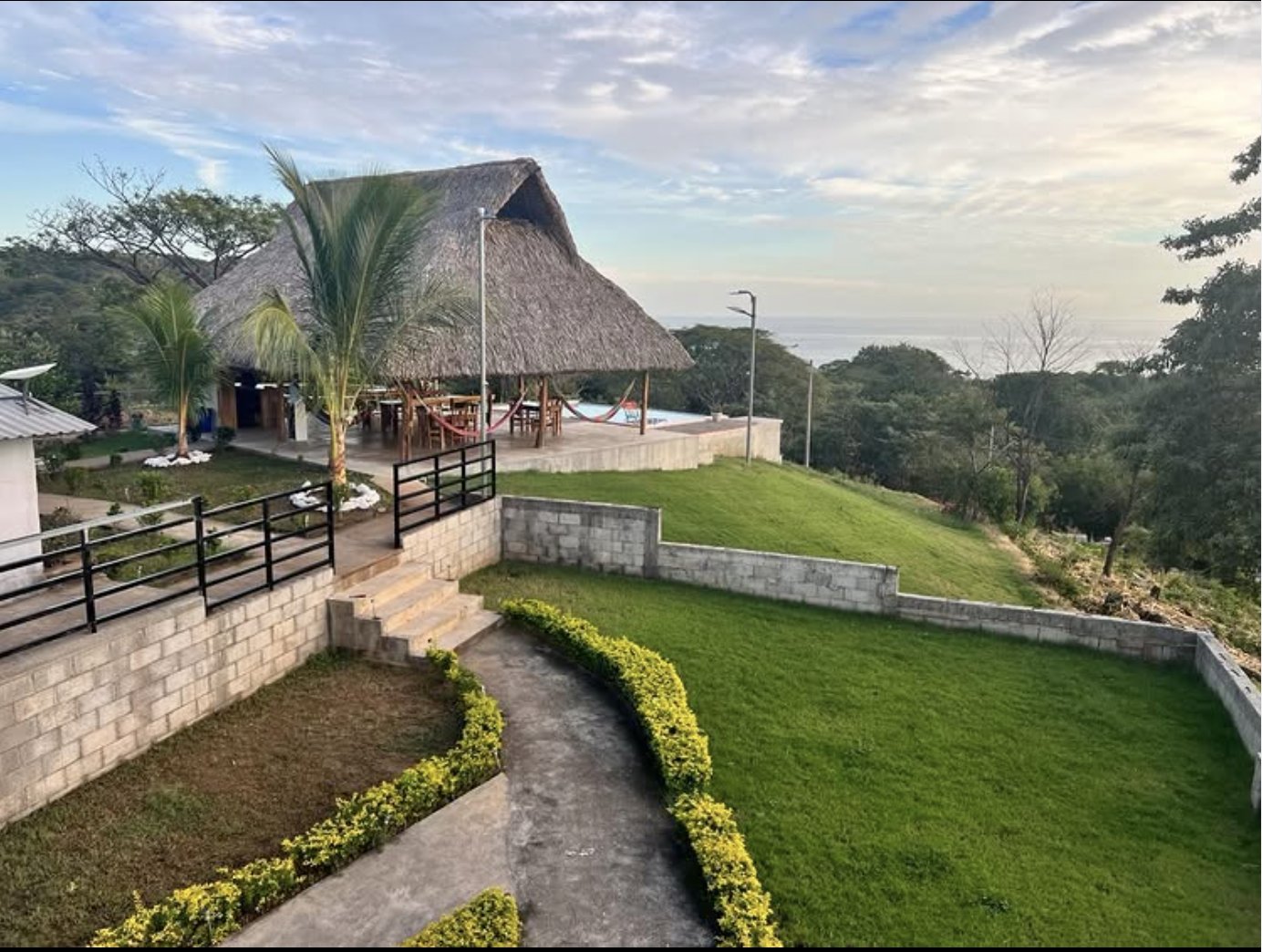 Rancho Agua Fria property and pool overlooking the ocean, Punta Mango