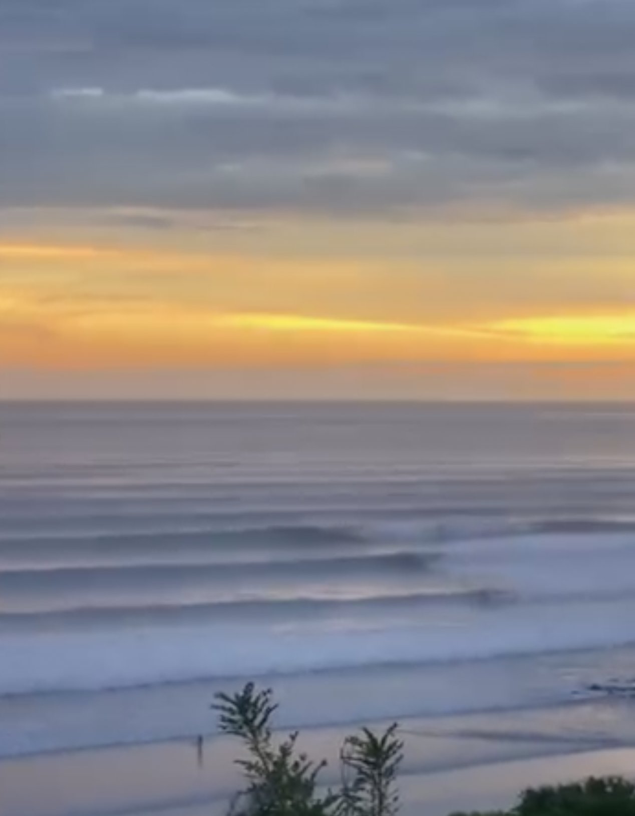 Sunset view over the surf along the Punta Mango coastline