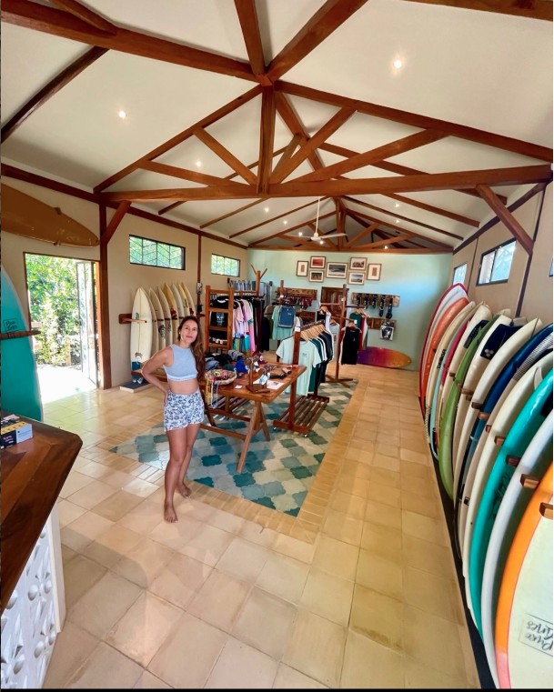 Inside Popoyo Surf Shop, boards and apparel
