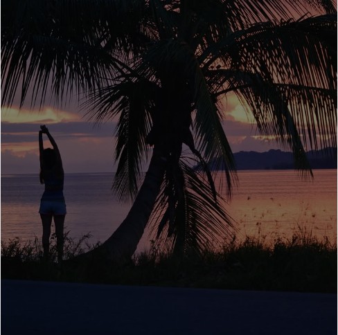 Sunset silhouette on the beach near Bocas Stoked Monkeys